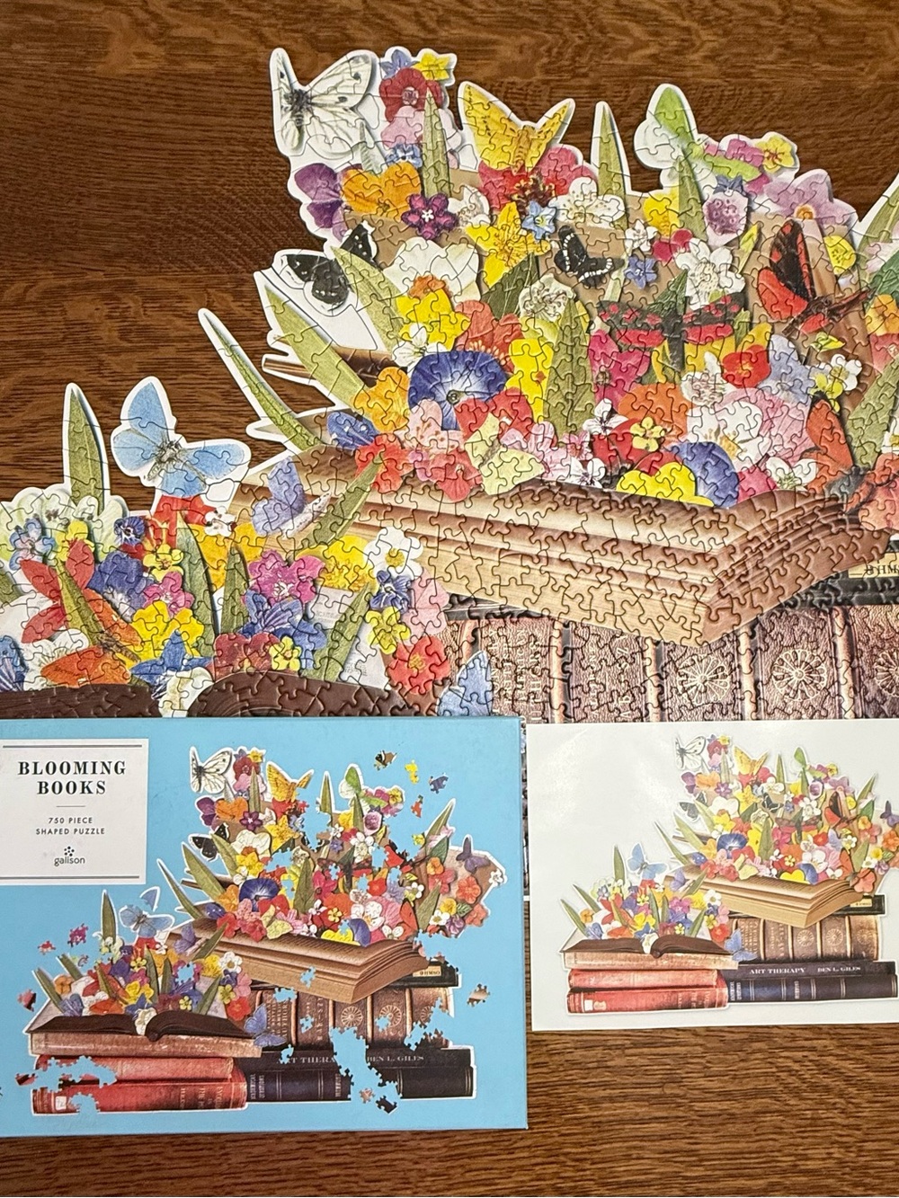 Galison Blooming Books 750 Piece Shaped Puzzle Complete with Poster